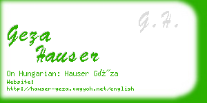 geza hauser business card